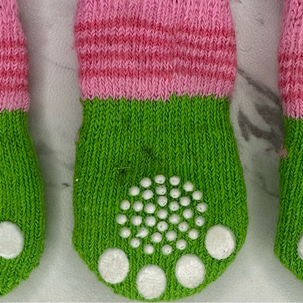 Non-Slip Pet Socks - Frog Design - Elastic Knit - Set of 4 - Picture 5 of 5